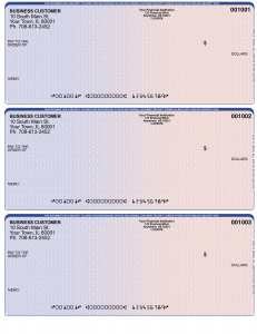 Blue Red 3 Per Page Laser Checks