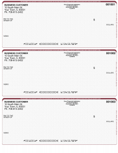 Wall Street 3 Per Page Laser Checks