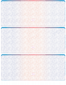 Blue Red Blank High Security 3 Per Page Laser Checks