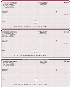 Burgundy Safety High Security 3 Per Page Laser Checks