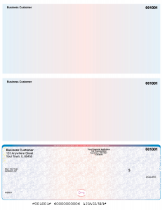 Blue Red High Security Bottom Laser Checks