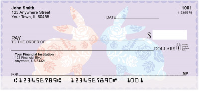 Blooms and Bunnies Personal Checks | ANI-021