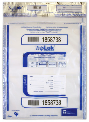 Clear TripLok Deposit Bag with Pocket, 12'' X 16''  | BAG-08