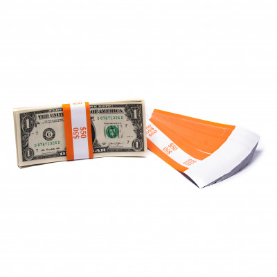 Orange Barred $50 Currency Bands | CBB-002