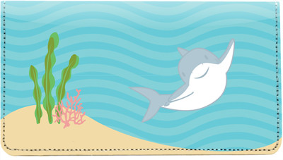 Happy Shark Leather Checkbook Cover | CDP-ANI006