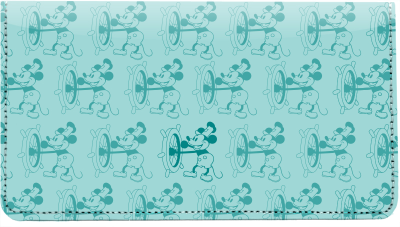 Steamboat Willie Monogram Pattern Checkbook Cover  | CDP-SBW02D