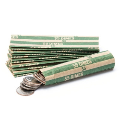 Flat Striped Dime Coin Wrappers | CFW-011