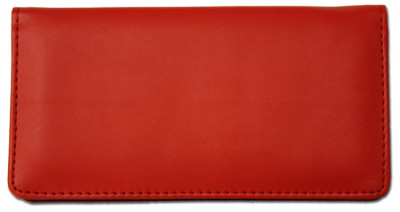 Red Smooth Leather Checkbook Cover | CLP-RED02