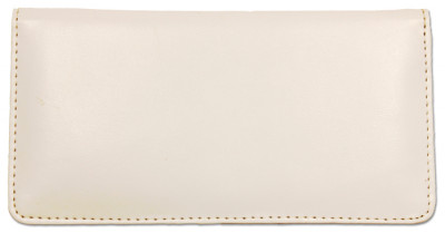 White Smooth Leather Checkbook Cover | CLP-WHT01