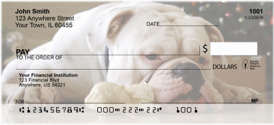 Cute English Bulldog Personal Checks | DOG-50