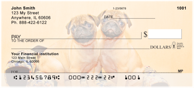 Pug Portraits Personal Checks | DOG-85