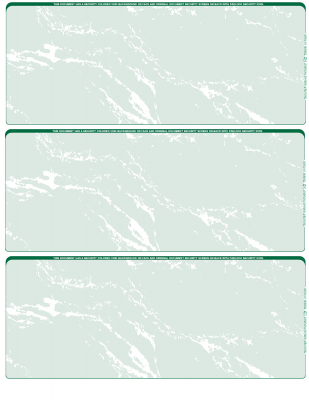 Green Marble Blank 3 Per Page Laser Checks | L3C-BLA-GM