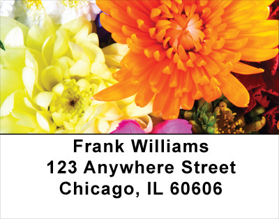 Colorful Floral Bouquets Address Labels | LBFLO-09