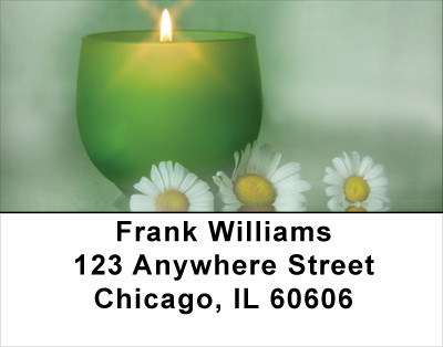 Green Zen Address Labels | LBFLO-48