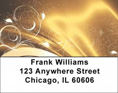 Abstract Black Gold Address Labels | LBGEO-79