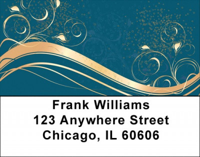 Abstract Black Gold Address Labels 2 | LBGEO-80