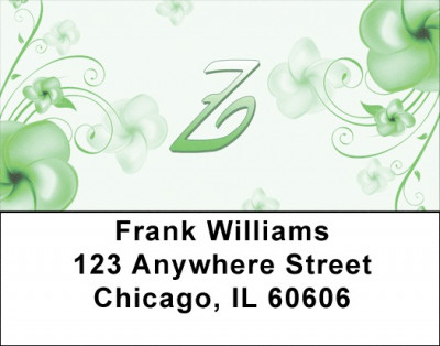 Floral Monogram Z Address Labels | LBMONO-02Z