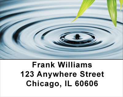 Bamboo & Water Droplet Address Labels | LBNAT-33