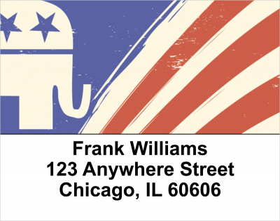 Republican Elephant Flag Address Labels | LBPOL-01