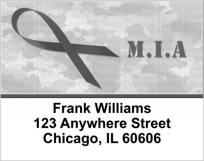 MIA Remembrance Ribbon Address Labels | LBRIB-21