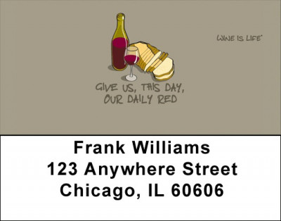 Daily Red Wine Is Life Address Labels | LBWIL-10