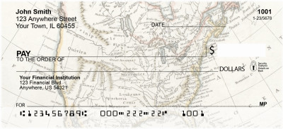 Vintage North America Map Personal Checks | MIL-16