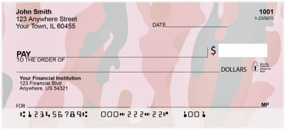 Camouflage - Pinks And Corals Personal Checks | MIL-27