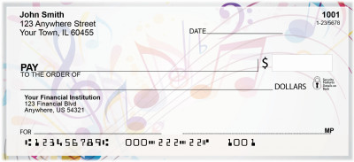 Colorful Music Notes Checks | MUS-20