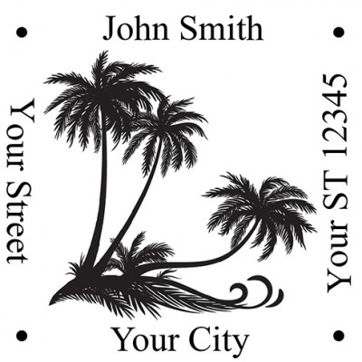 Square Designer Palm Trees Stamp | STA-LAS-DS05