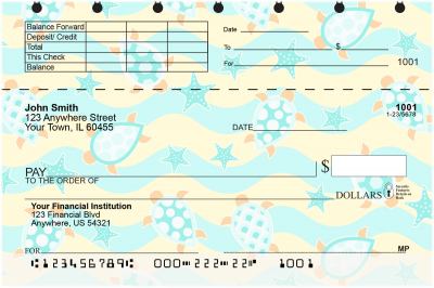 Colorful Sea Turtles Top Stub Checks | TSANI-005
