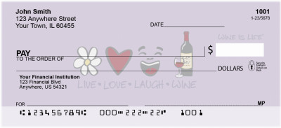 Live, Love, Laugh, Wine Is Life Personal Checks | WIL-05