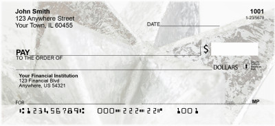 Christmas - Metalic Silver Stars Personal Checks | XMS-26