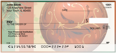Red Ornaments Personal Checks | XMS-33