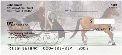 Vintage Christmas Sleigh Ride Personal Checks | XMS-34