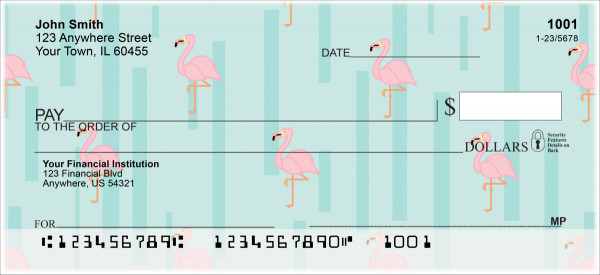 Wading Flamingos Personal Checks