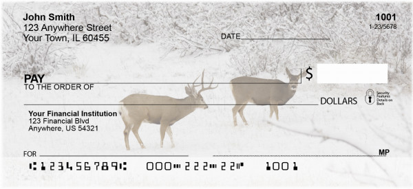 Winter Wonderland With Deer Personal Checks