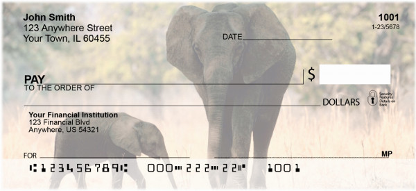 Elephants In The Wild Personal Checks