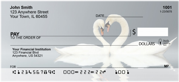 Heart Swans Personal Checks