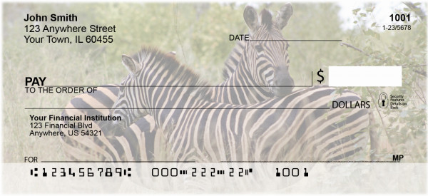 Zebra In Wild Personal Checks