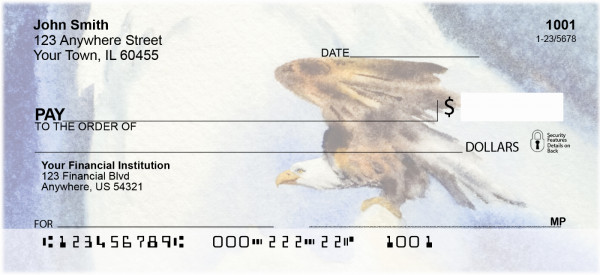 American Eagle In Watercolor Personal Checks