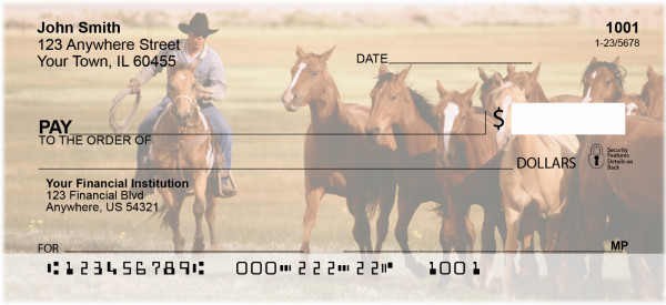 Horse on the Prarie Roundup Personal Checks | ANK-76