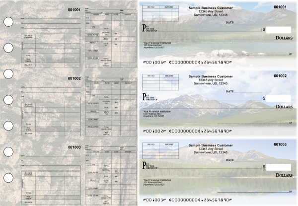Scenic Mountains Multipurpose Invoice Payroll Designer Business Checks