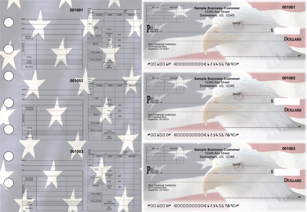 American Flag Multipurpose Invoice Payroll Designer Business Checks