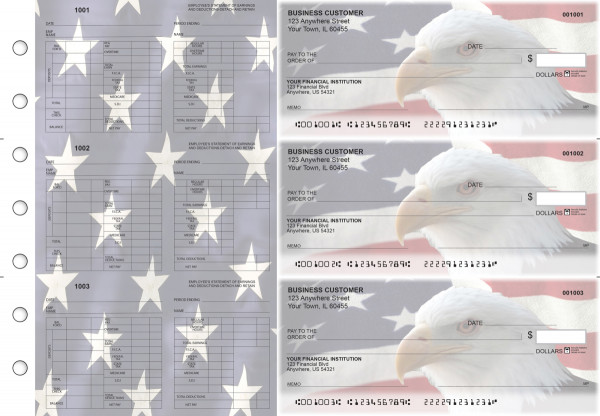 American Flag Multi-Purpose Hourly Voucher Business Checks