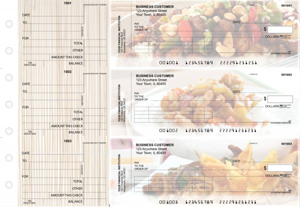 Chinese Cuisine Standard Invoice Business Checks
