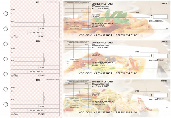 Italian Cuisine Standard Itemized Invoice Business Checks