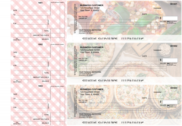 Pizza Itemized Counter Signature Business Checks