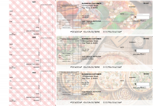 Pizza Standard Itemized Invoice Business Checks | BU3-CDS08-SII