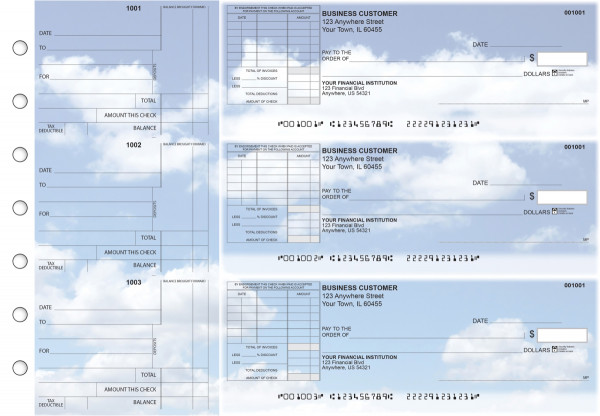 Clouds Standard Itemized Invoice Business Checks | BU3-CDS21-SII
