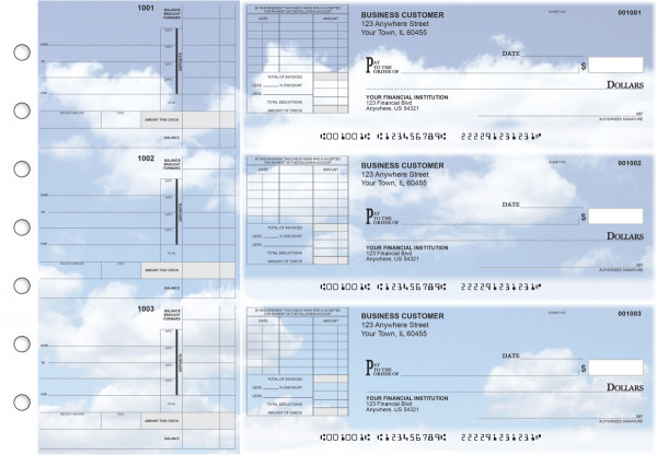 Clouds Itemized Invoice Business Checks
